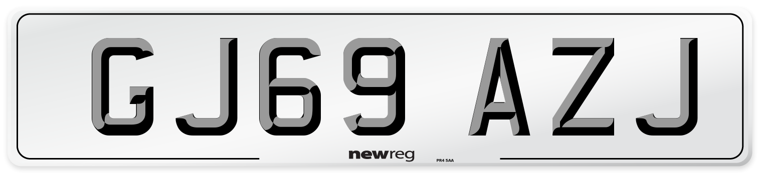 GJ69 AZJ Number Plate from New Reg